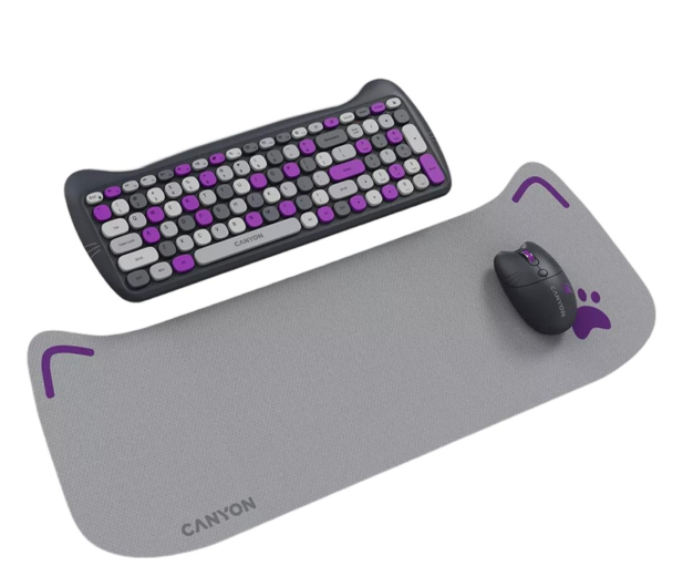 CANYON Zestaw klawiatura i mysz HSET-W6 Violet z podkładką - 1283178 - zdjęcie 3